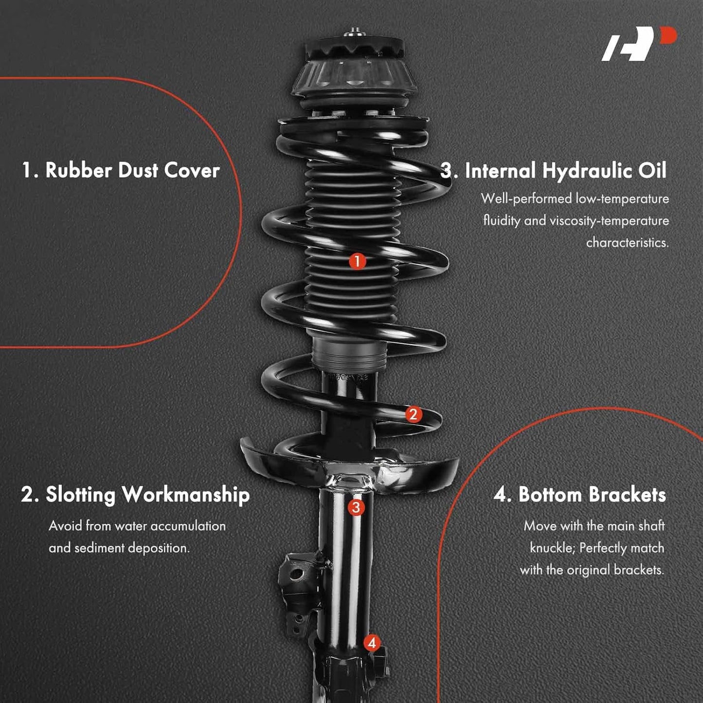 A-Premium Front Pair (2) Complete Strut & Coil Spring Assembly Compatible with Kia Soul 2010 2011 2012 2013