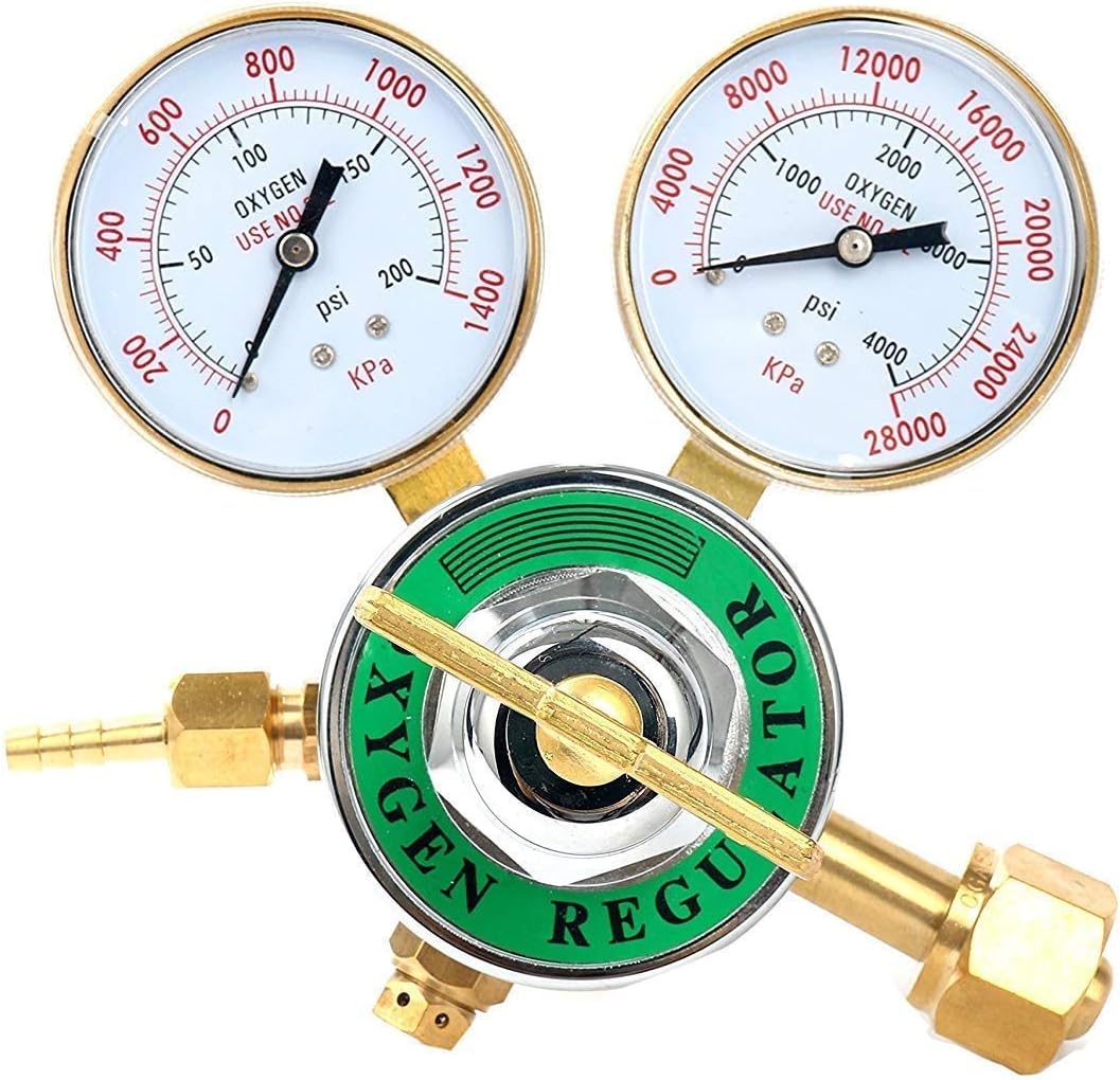 2 Piece Dual Welding Gas Gauges Oxygen (CGA-540) and Acetylene (CGA-510) Regulators Combo