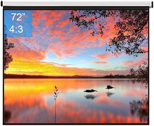 72inch 4:3 Wall Mounted Matte White Projection Pull Down HD Screen Canvas LED Projector Screen for Home Theater Office