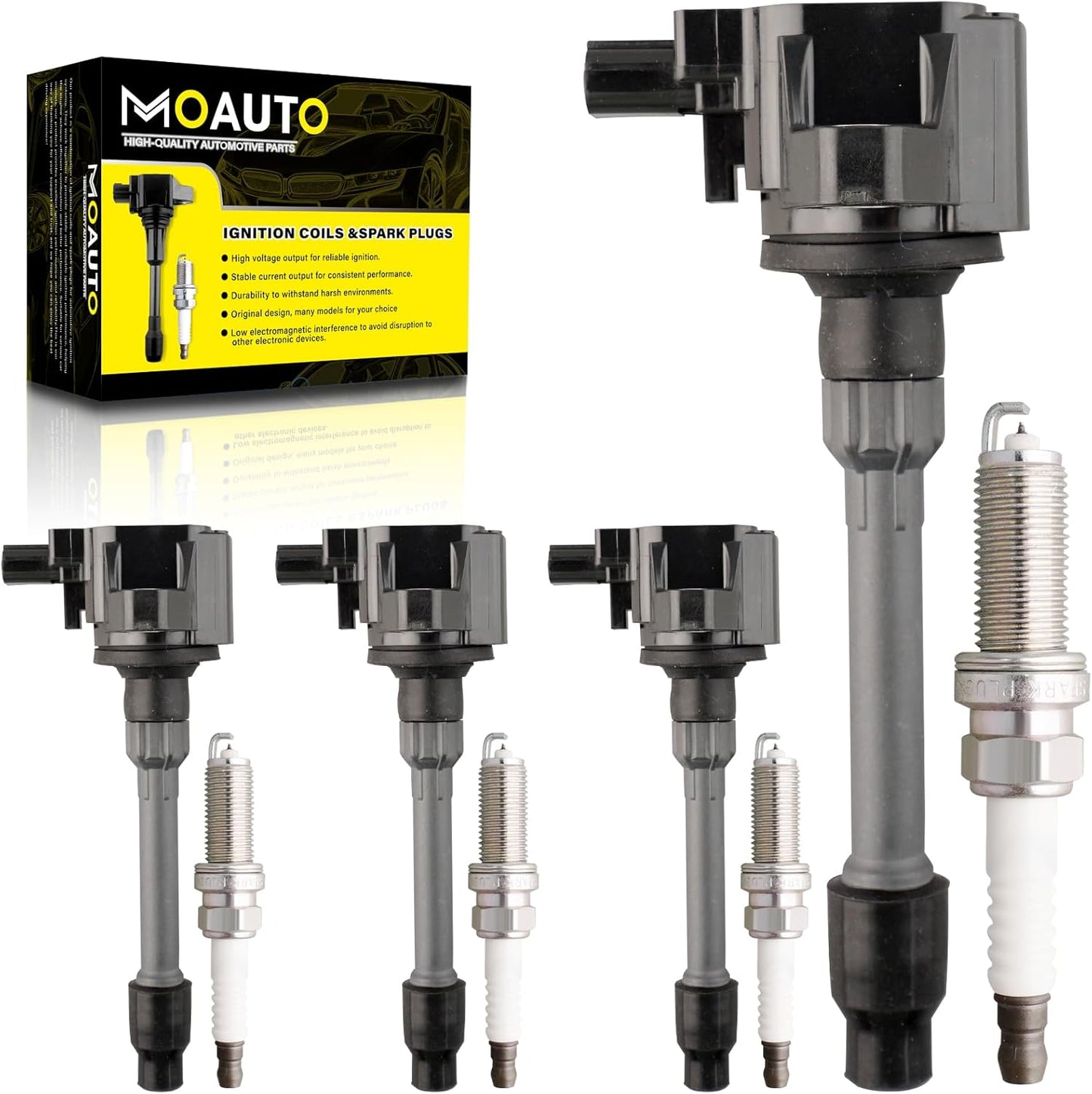 Set of 6 Ignition Coils Pack UF796 90919-A2008 & 6 PCS Iridium Spark Plugs Compatible with Lexus GS350 GS450h IS300 IS350 LC500h LS500h RC300 RC350 RX450h RX450hL Toyota Highlander Tacoma