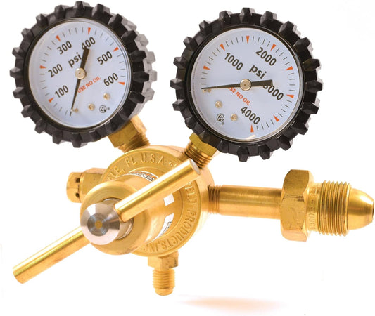 Uniweld RHP400 Nitrogen Regulator with 0-400 PSI Delivery Pressure, CGA580 Inlet Connection and 1/4-Inch Male Flare Outlet Connection