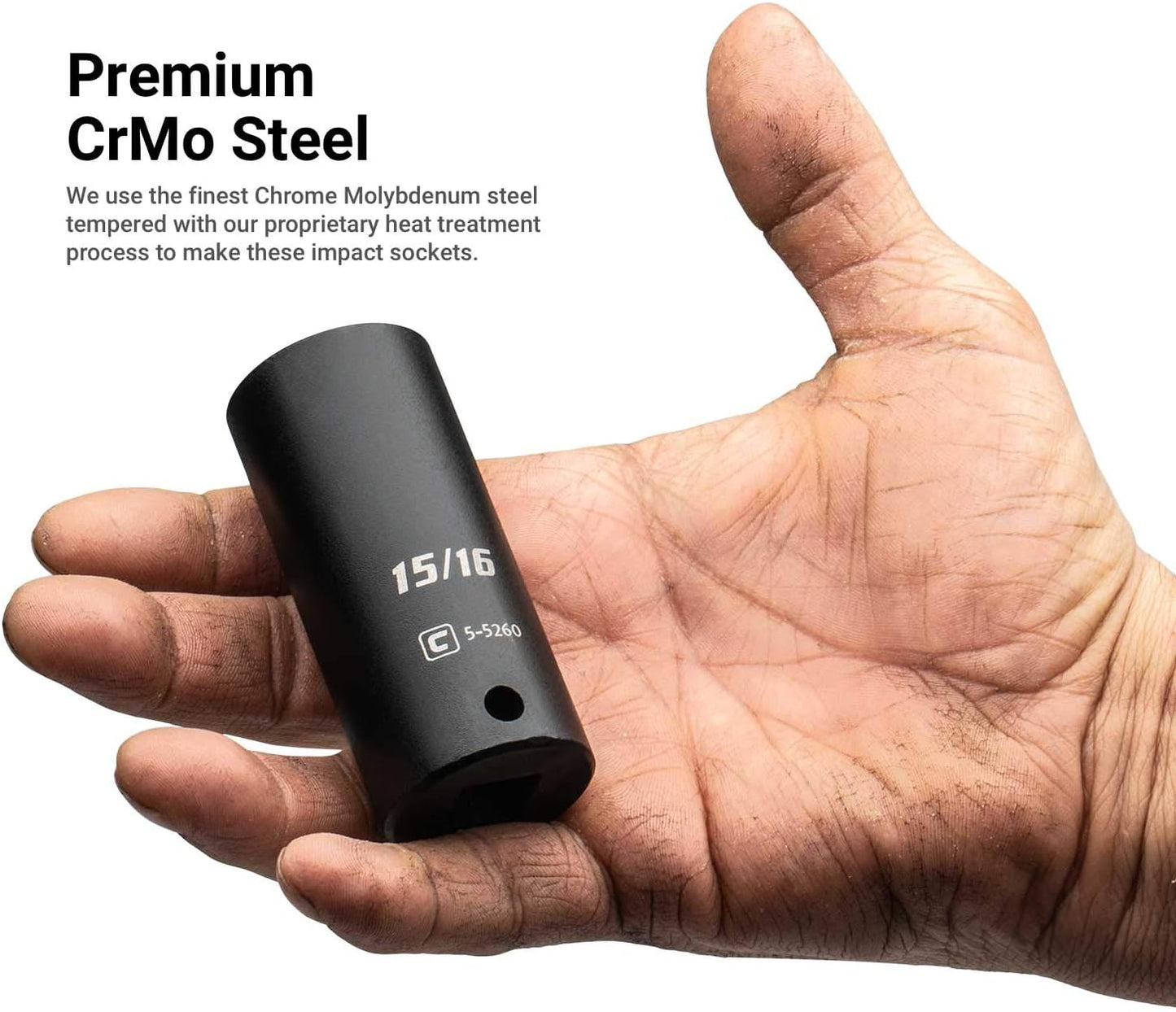 Capri Tools 3/8-Inch Drive Shallow and Deep Impact Socket Set, Metric, 8 to 22 mm, Premium Chrome Molybdenum Steel, 30-Piece