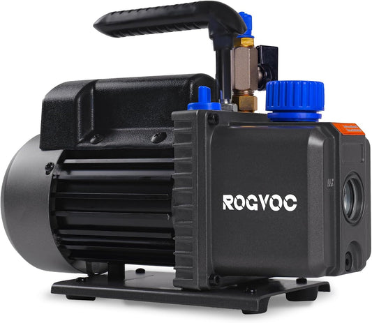 3.5 CFM Vacuum Pump, 110V 1/4 HP Single Stage Rotary Vane Air Vacuum Pump for HVAC/AUTO, AC Refrigerant Recharging, Applicable to R12 R22 R134a R410a