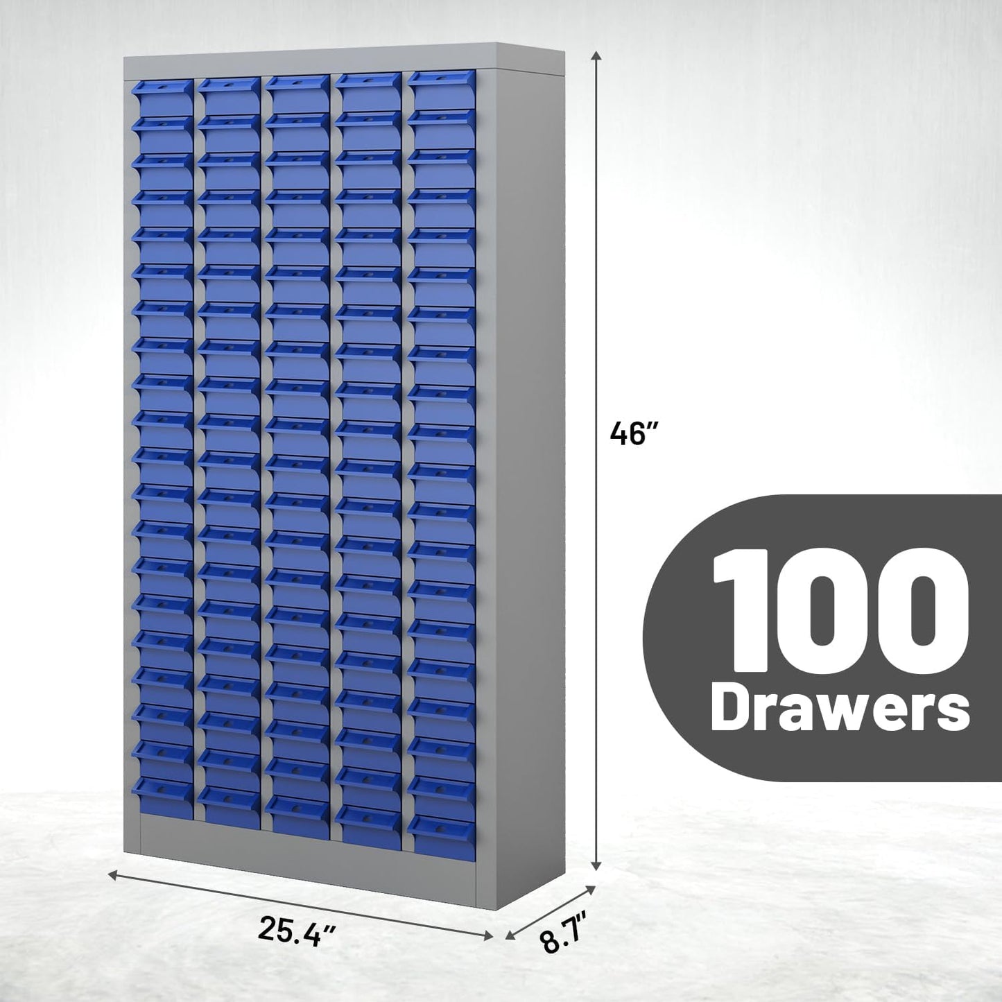 100 Drawers Part Cabinet Chest, Bolt Nut Tool Storage Documents with ABS Material Drawer for Hardware Organization Equipment Shelves Garage Workshop Office Supplies, Grey