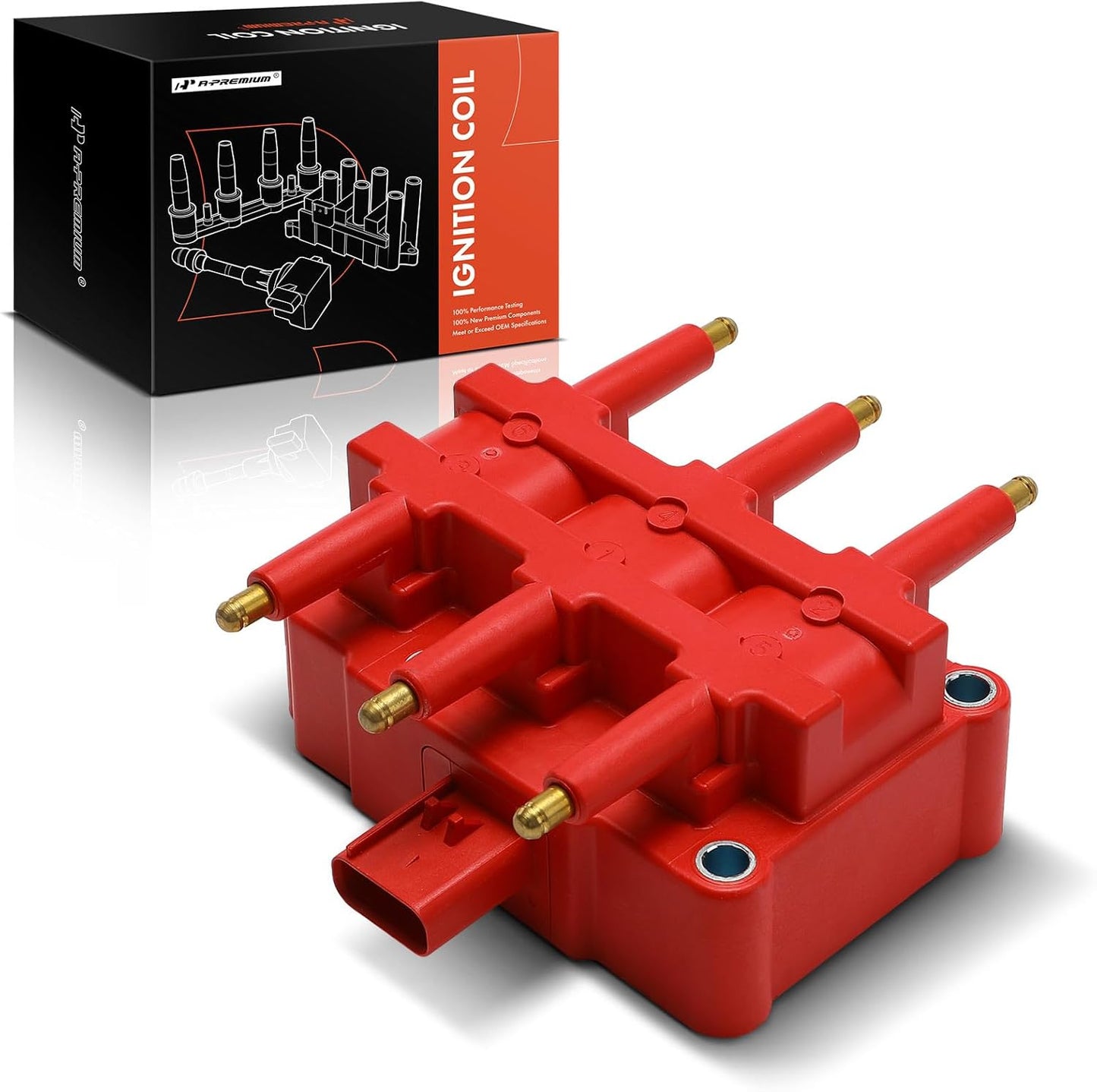 A-Premium 1 Ignition Coil with 6 Spark Plug Wires and 6 Iridium Spark Plugs Compatible with Dodge Grand Caravan 2001-2010, Caravan & Chrysler Town & Country, Pacifica, Voyager & Volkswagen Routan