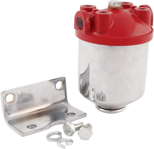 Allstar Performance ALL40250 3/8" NPT Inlet/Outlet Chrome Finish Canister Type Fuel Filter