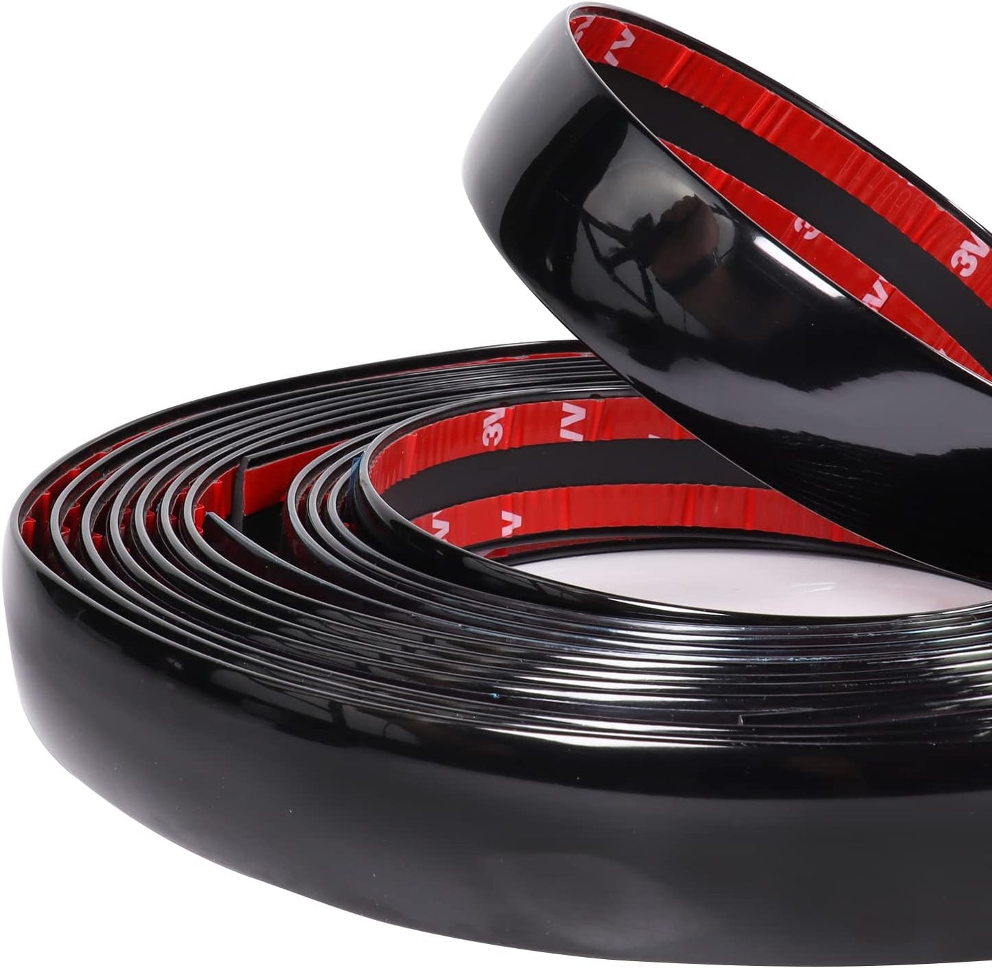 16FT Automotive Trim Molding Glossy Black 2"(50mm) Wide Car Side Moldings UV-Protected Scratch-Proof for All Vehicles Body Door Window Bumper Self Adhesive