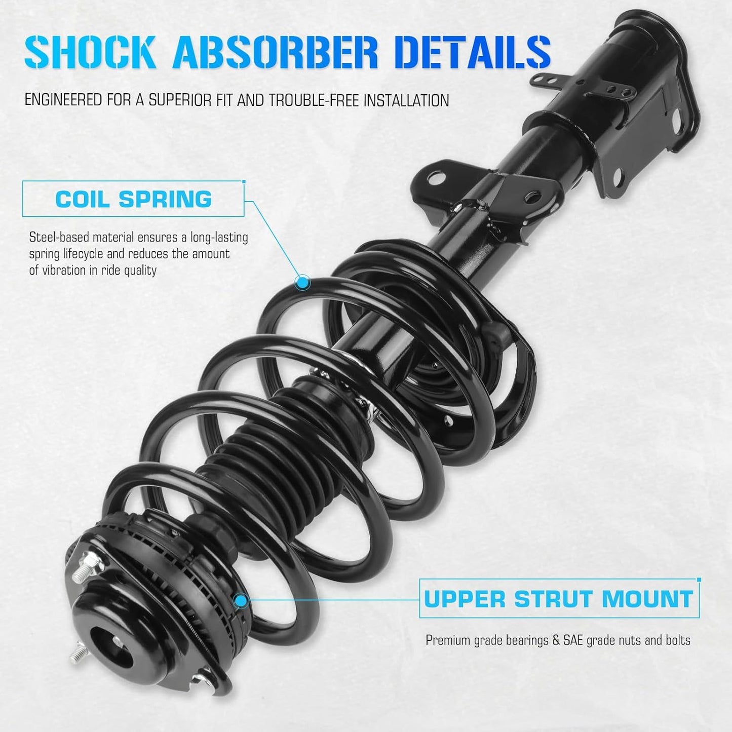 171128L 171128R Front Struts Shocks w/Coil Springs for 2008-2019 Dodge Grand Caravan (Exc. RT/GT), 2008-2016 Chrysler Town & Country (Exc. S), Absorbers 2009 2010 2011 2012 2013 2014 2015 2017 2018