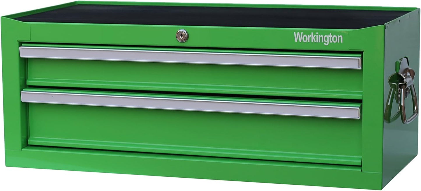 Workington Industrial 2 Drawers Portable Metal Intermediate Box, 26" Middle Tool Chest Cabinet with Ball Bearing Drawer Slides, Steel Tool Storage Box Organizer 4008 Black