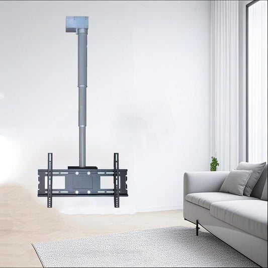 TV Stand/Base Tabletop with Bracket, Motorized Ceiling TV Mount for 26-70 Inch TVs Black 30-150cm 360° Manual Rotation