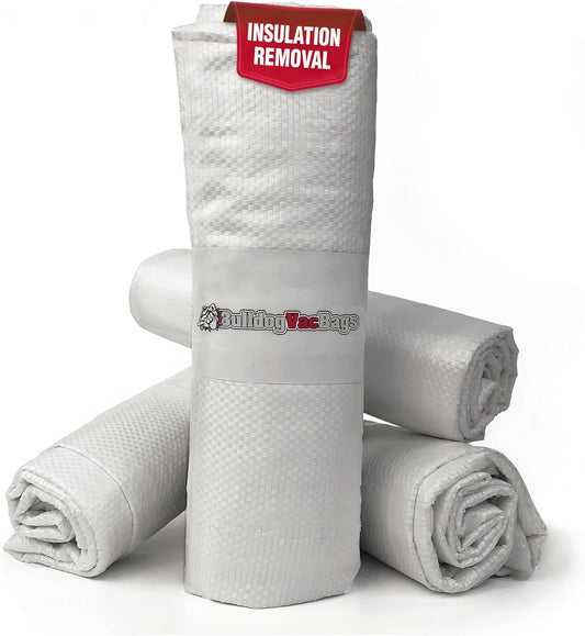 20 Insulation Removal Vacuum Bags, Bulldogvacbags, Holds 105 Cubic Ft, 400 lbs