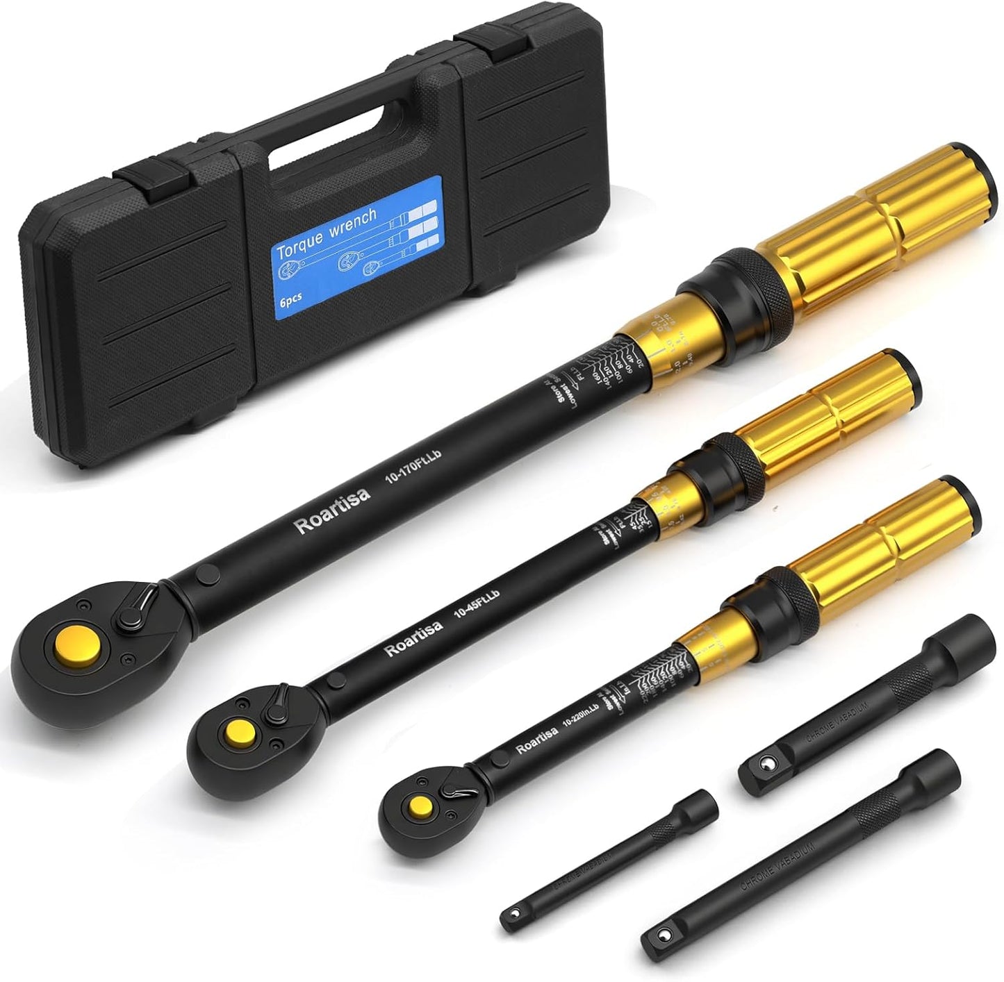 3/4 Torque Wrench, 100-600ft.lb/135.5-815Nm Dual-Direction Adjustable High Accuracy Torque Wrench 3/4 Drive, ±3% Click with Buckle for Car Trucks Oil Rigs Off-Road Equipment