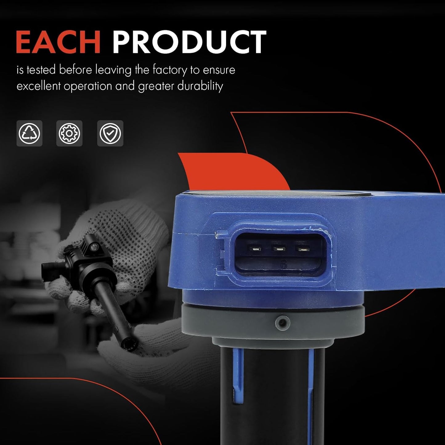 A-Premium (Blue) Engine Ignition Coil Pack Compatible with Honda Accord 2000-2003 3.0L, Odyssey 1999-2010 3.5L & Acura TL 1999-2008 3.2L 3.5L, CL 2001-2003 3.2L, RL 2005-2008 3.5L, 6-PC Set