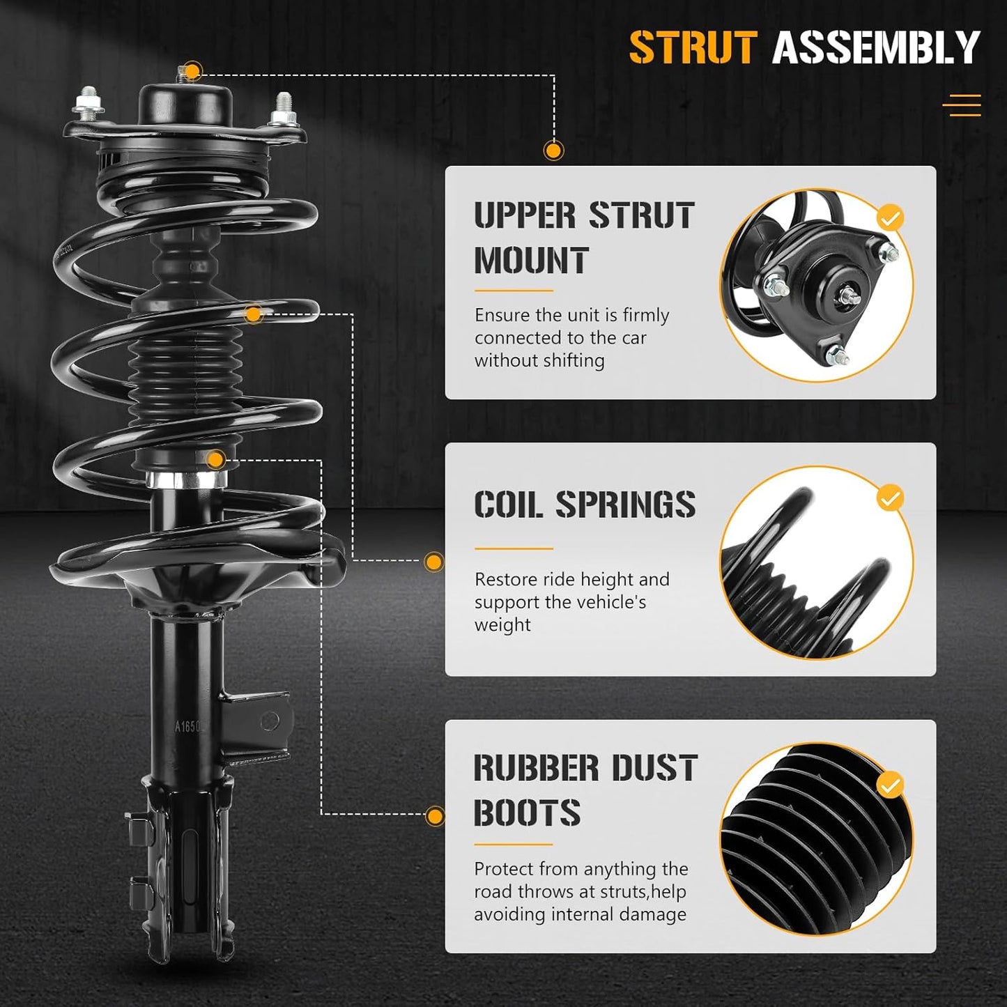 172721 Front Complete Strut Assembly Shock Absorber 172720 Fit for Kia Forte &amp; Forte Koup 2010-2013, Forte5 2012-2013, with Coil Spring, 2PCS