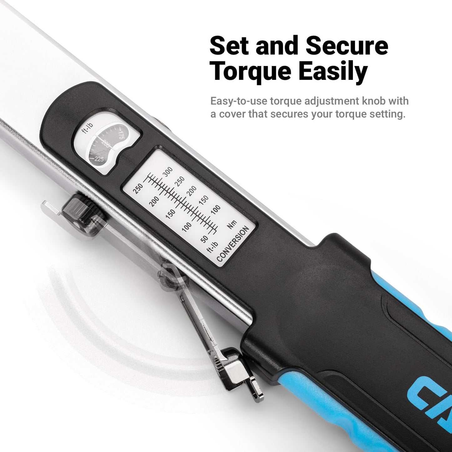 Capri Tools 1/2 in. Drive Flex-Head Split Beam Torque Wrench, 50-250 ft. lbs.