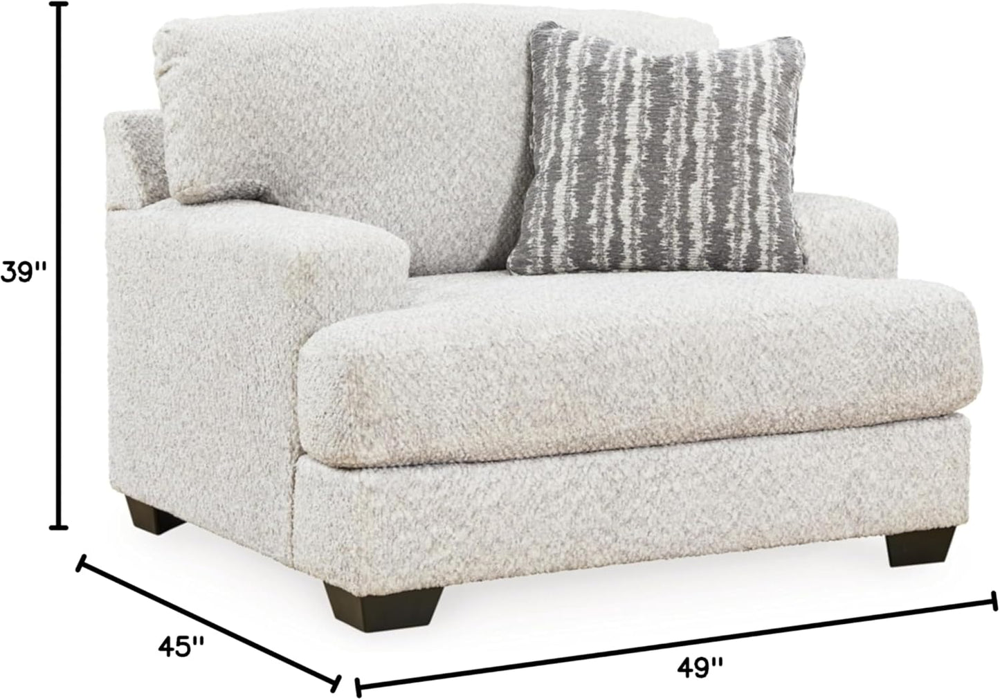 Signature Design by Ashley Brebryan Coastal Upholstered Oversized Chair with 1 Accent Pillow, Beige