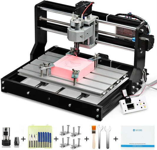 CNC 3018-PRO Router Kit GRBL Control 3 Axis Plastic Acrylic PCB PVC Wood Carving Milling Engraving Machine with Offline Controller, XYZ Working Area 300 x 180 x 45mm