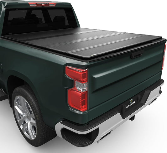 AUTOSAVER88 Hard Quad Fold Truck Bed Tonneau Cover Fit for Chevy Silverado/GMC Sierra 1500 New Body Style 2019-2025 with 5.8ft Bed Without Multi-Flex Tailgate