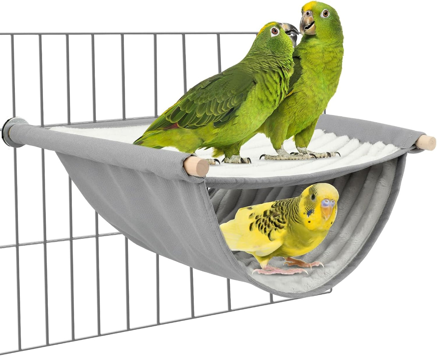 BWOGUE Winter Warm Bird Nest Bed Hanging Hammock Snuggle Hut Parrot House Tent Toy Bird Cage Perch for Parakeet Budgies Cockatiels Lovebird Cockatoo Finch Hamster Chinchilla Guinea Pig(Medium, Grey)