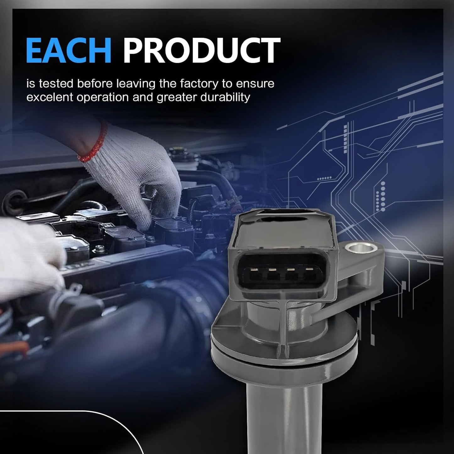 Set of 4 Ignition Coil Pack Replacement for 1.8 L4 Toyota Corolla Matrix Celica Pontiac Vibe Chevy Prizm 2000 2001 2002 2003 2004 2005 2006 2007 2008 1.8L Coils Replaces# UF247 C1249