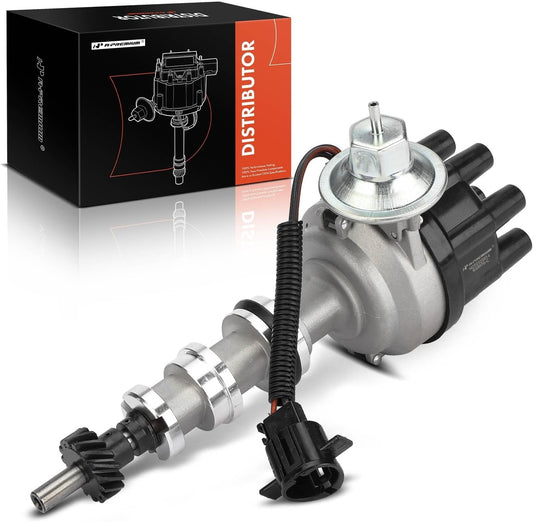 A-Premium Ignition Distributor with Cap and Rotor Compatible with Ford F-100 1974-1976, F-150 1975-1976, F-250 1974-1976, F-350 1974-1976, F-500 1975-1976, M-450 1974-1974, 5.9L 6.4L
