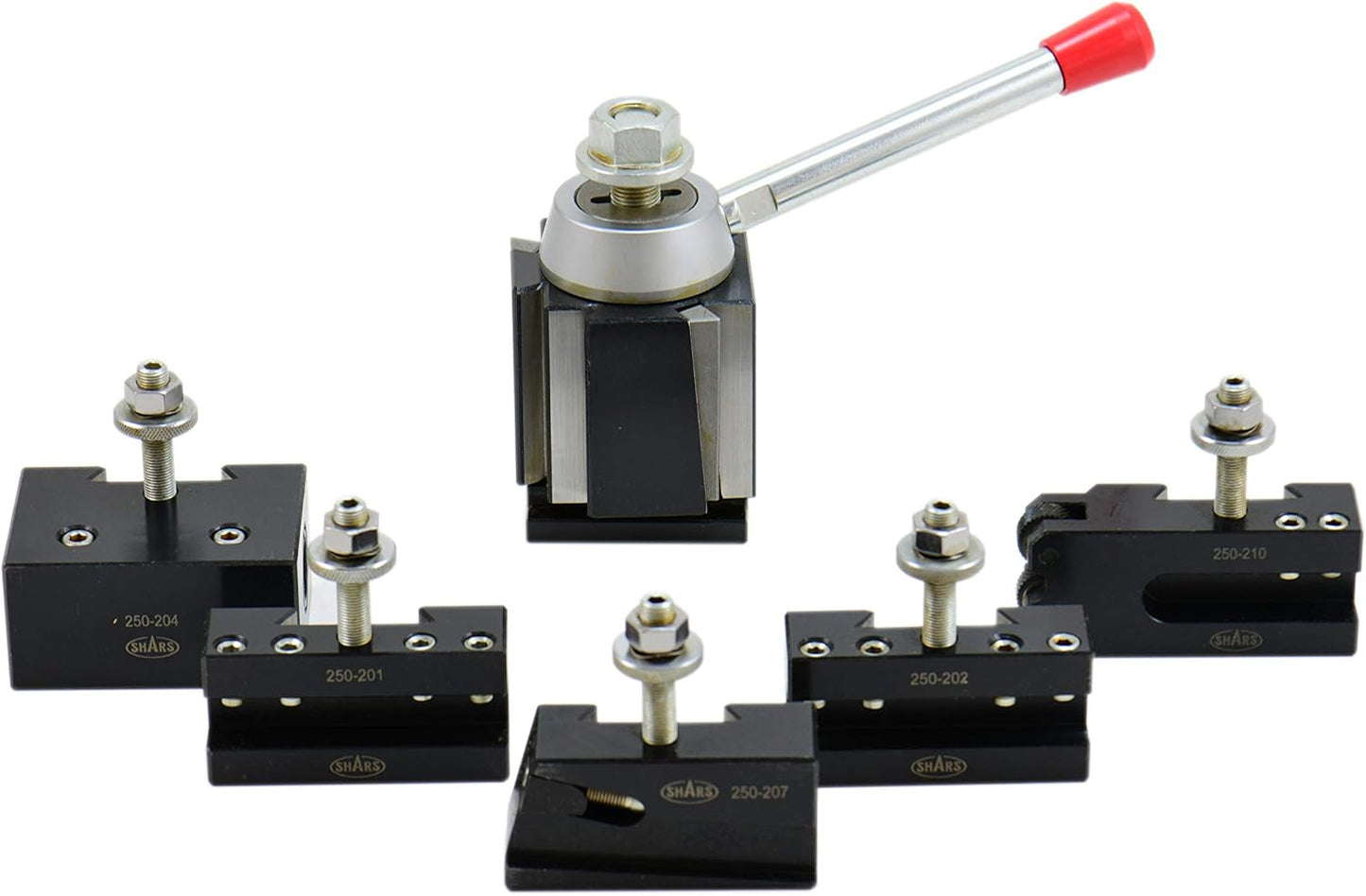 Shars BXA 222 Quick Change Tool Post Wedge Type 6 PCS Set for Lathe 10" - 15" Lathe Swing 202-9475 L