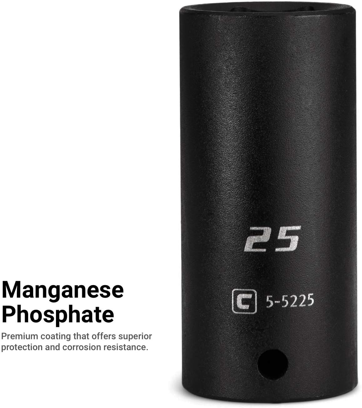 Capri Tools 1/2 in. Drive Shallow and Deep Impact Socket Set, Metric, 10 to 27 mm, 36-Piece with Billet Aluminum Socket Rail (CP55000-36MSDR)