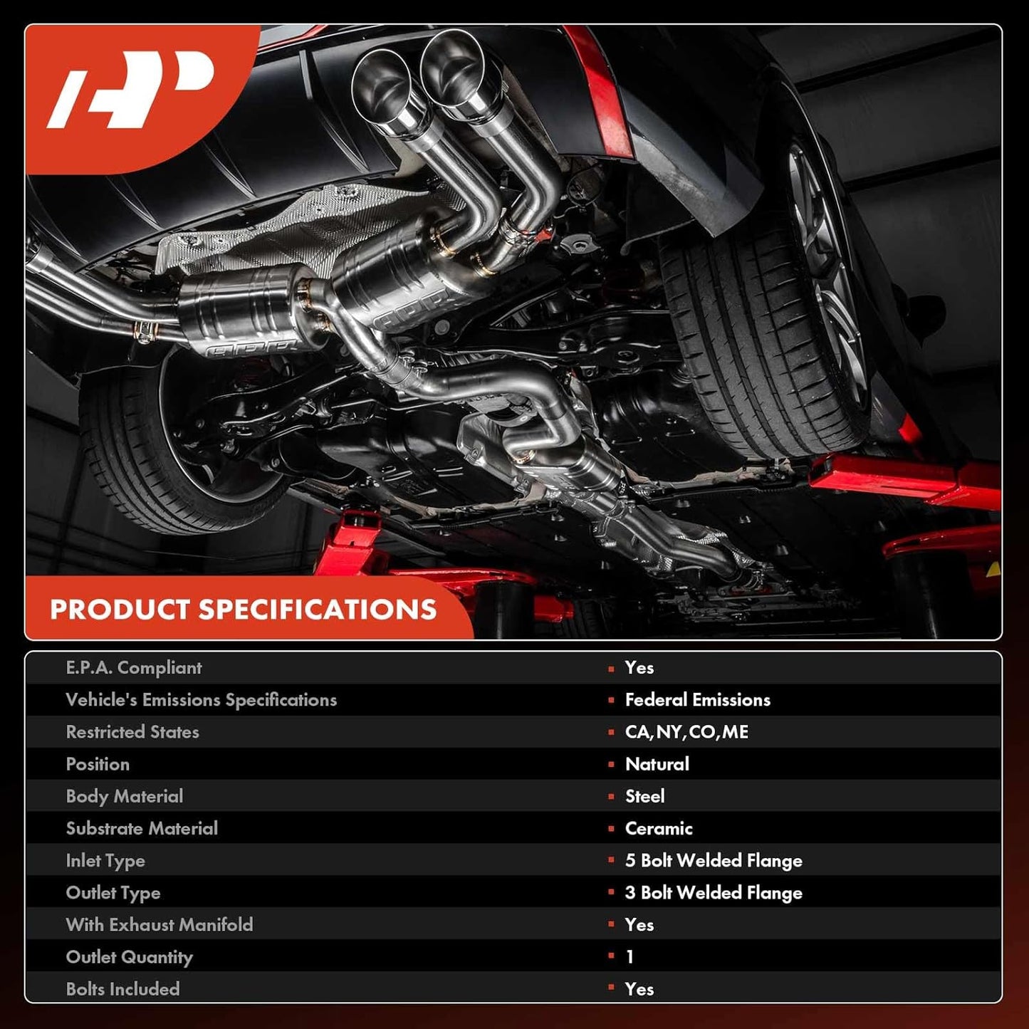 A-Premium Exhaust Manifold Catalytic Converter Kit Direct-Fit Compatible with Nissan Altima 2013-2018, Rogue 2014-2017, 2.5L, EPA Compliant