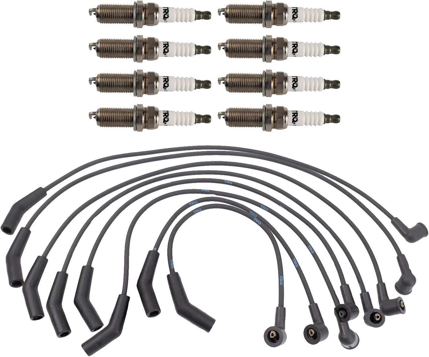 TRQ Ignition Kit Spark Plugs Wire Set Compatible with 1999-2004 Land Rover Discovery 1999-2002 Range Rover