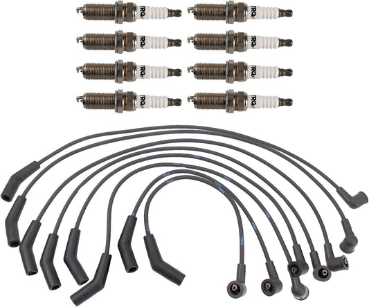 TRQ Ignition Kit Spark Plugs Wire Set Compatible with 1999-2004 Land Rover Discovery 1999-2002 Range Rover