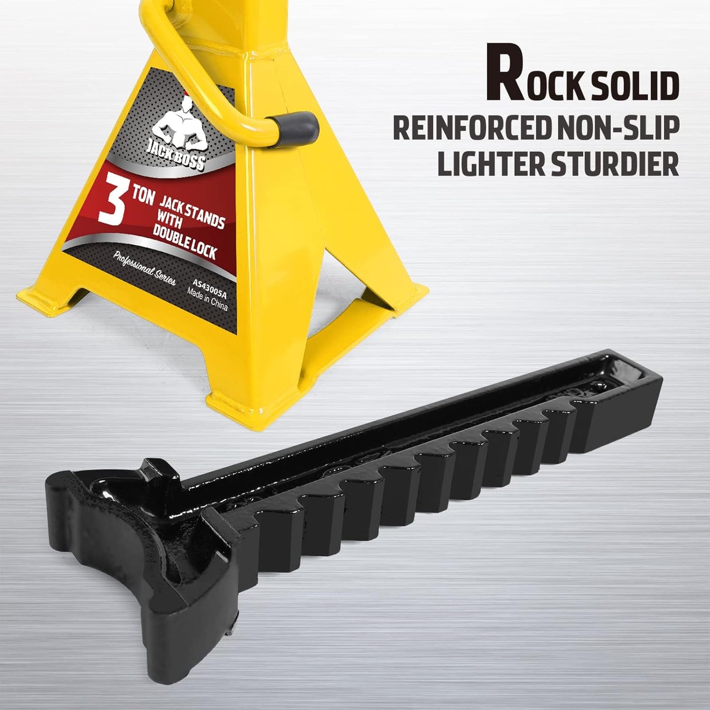 Car Jack Stands 3 Ton (6,000 LBs) Capacity, Extra Reinforced Car Lifting Stand Adjustable Jack Stand with Double Locking, Fits Automotive Small Pick-Up Yellow, 2 Packs