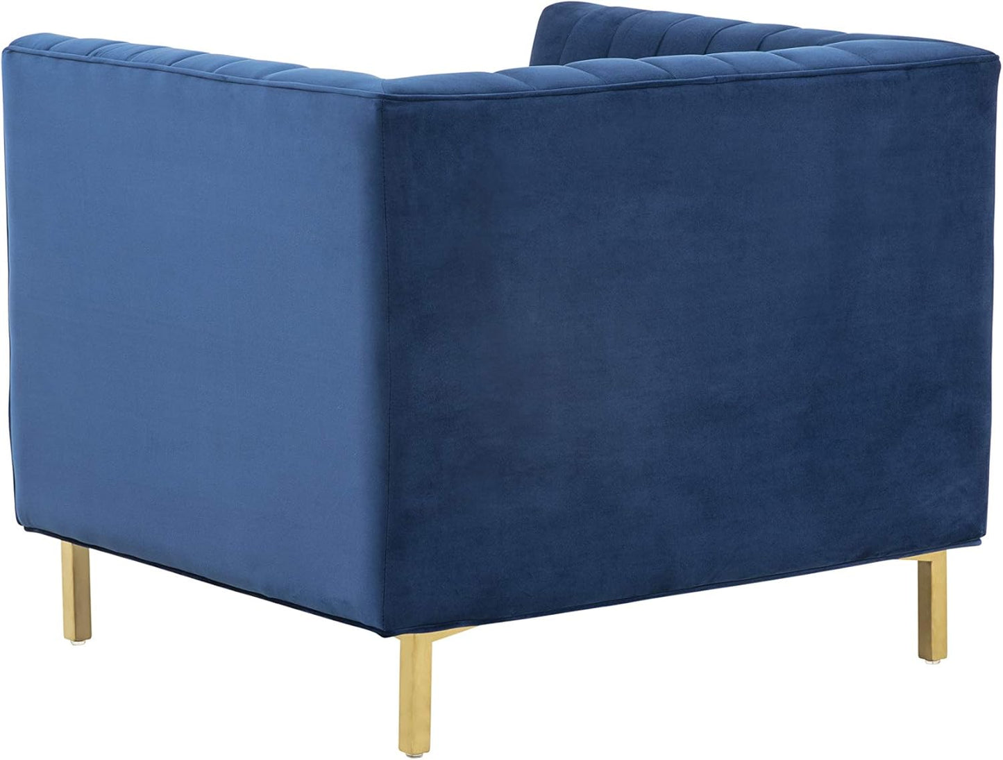 SAFAVIEH Couture Home Collection Doris Navy Velvet Upholstered Living Room Bedroom Office Club Chair SFV4763C
