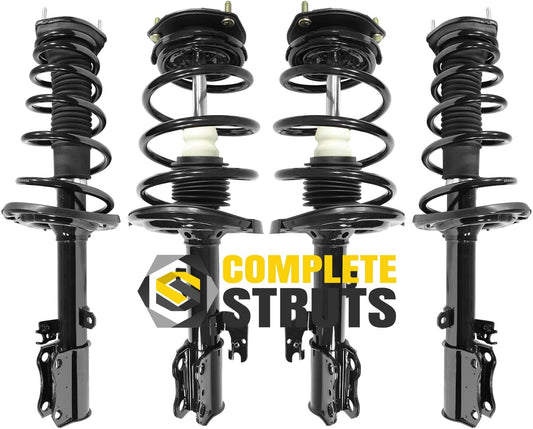 COMPLETESTRUTS - Front & Rear Complete Strut Assemblies with Coil Springs Replacement for 2004-2008 Toyota Solara - Set of 4
