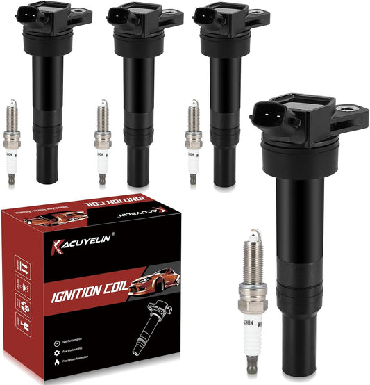 UF651 Ignition Coil Pack & Iridium Spark Plugs Compatible with Hyundai Elantra GT Coupe Tucson Kia Forte Soul 1.8L 2.0L L4 2011-2019 UF651 Coil Pack Sets of 4