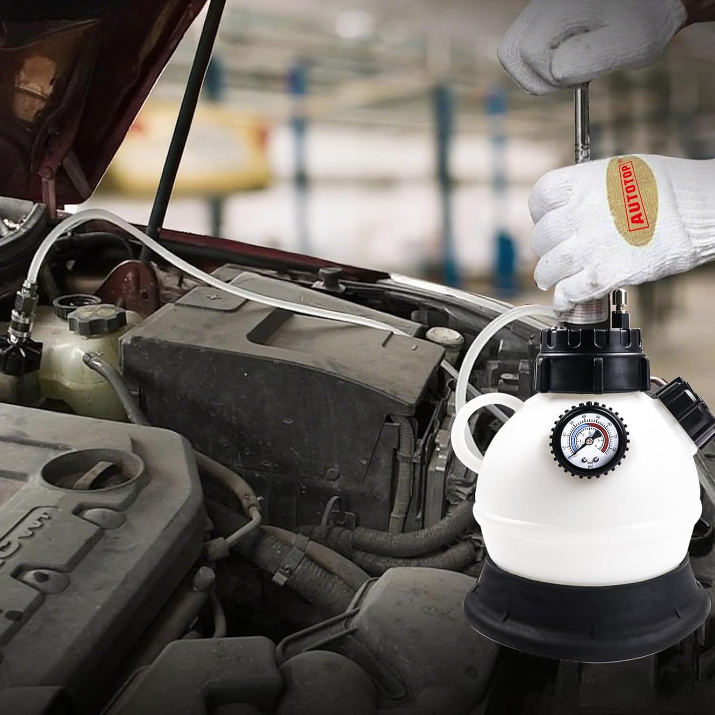 2L Manual Brake Bleeder Kit，Pressure Brake Bleeder Pump with 1L Brake Bleeder Bottle for Most Vehicles
