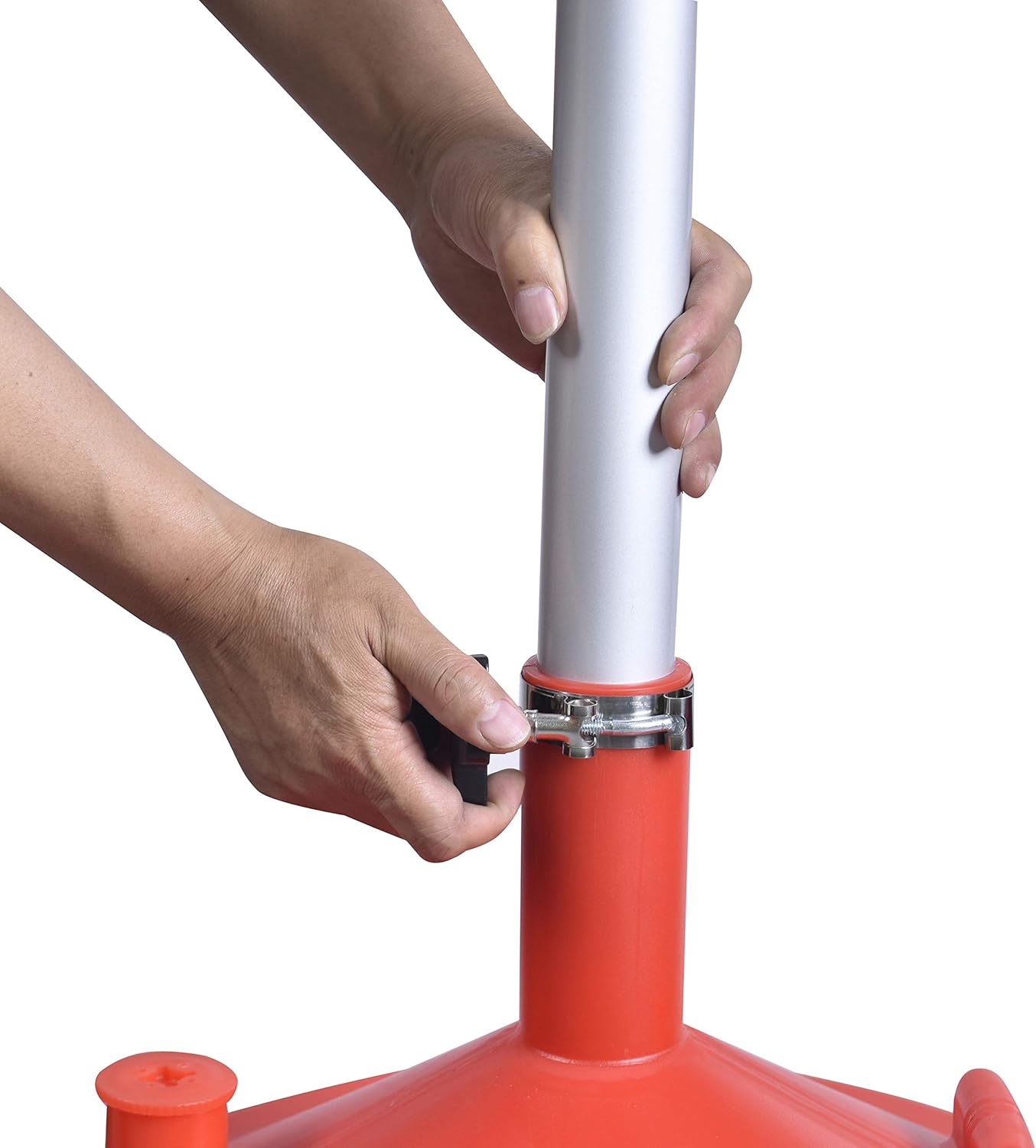Aain 8 Gallon Industrial Fluid Drain Tank,Portable Waste Oil Drain with Wheels and Adjustable Funnel Height. Red.