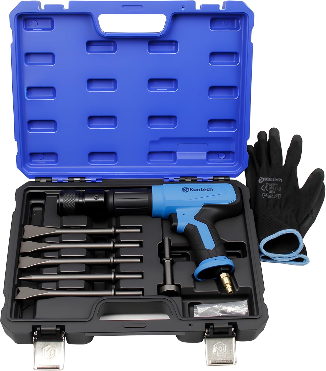 27PCS Air Hammer Kit, Pneumatic Hammers 2500 BPM, Air Hammer Piece Chisel Set with Carrying Case & Gloves