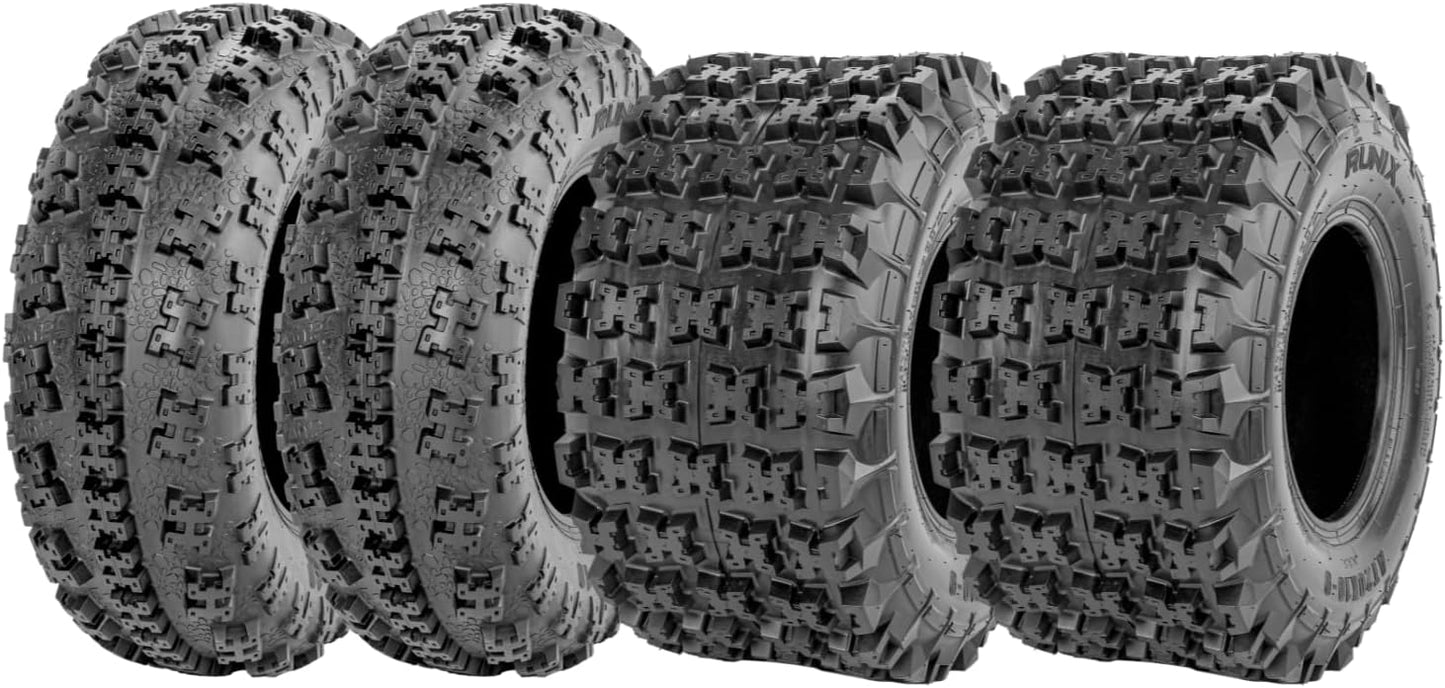 RUNIX ATV UTV Tires, RUNIX RoamX, 21X700-10 Front, 20X10.00-9 Rare, Set of 4, All Terrain, 6PR, Tubeless