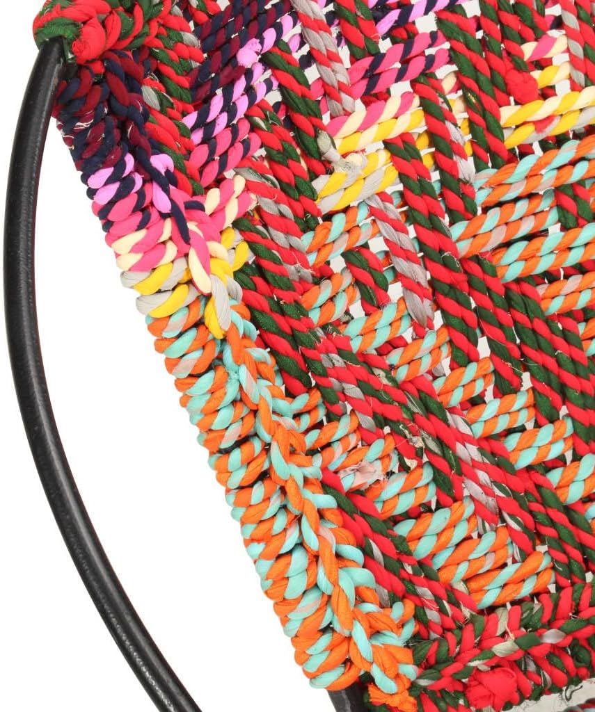 Circle Chair,Reading Chair,Room Chair,Living Room Chair,Accent Chair,Ring-Shaped Design,for Living Room, Bedroom, Office, Dorm, Multicolors Chindi Fabric