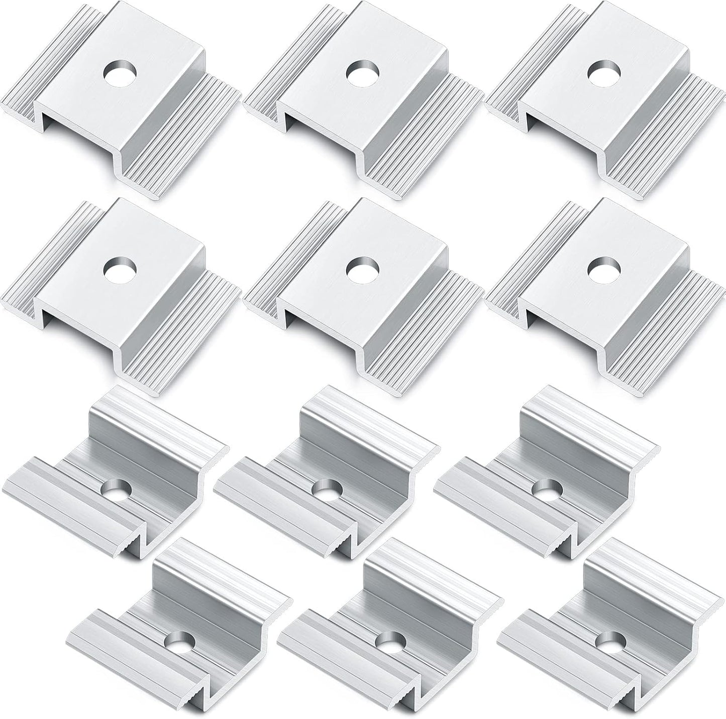 Zhengmy 100 Pack Solar Panel Mid Clamps 1.06 Inch Solar Panel Bracket Aluminium Mounting Accessories Aluminum Solar Mid Clamp for Solar Panel Mounting Solar Panel Mid Clamp