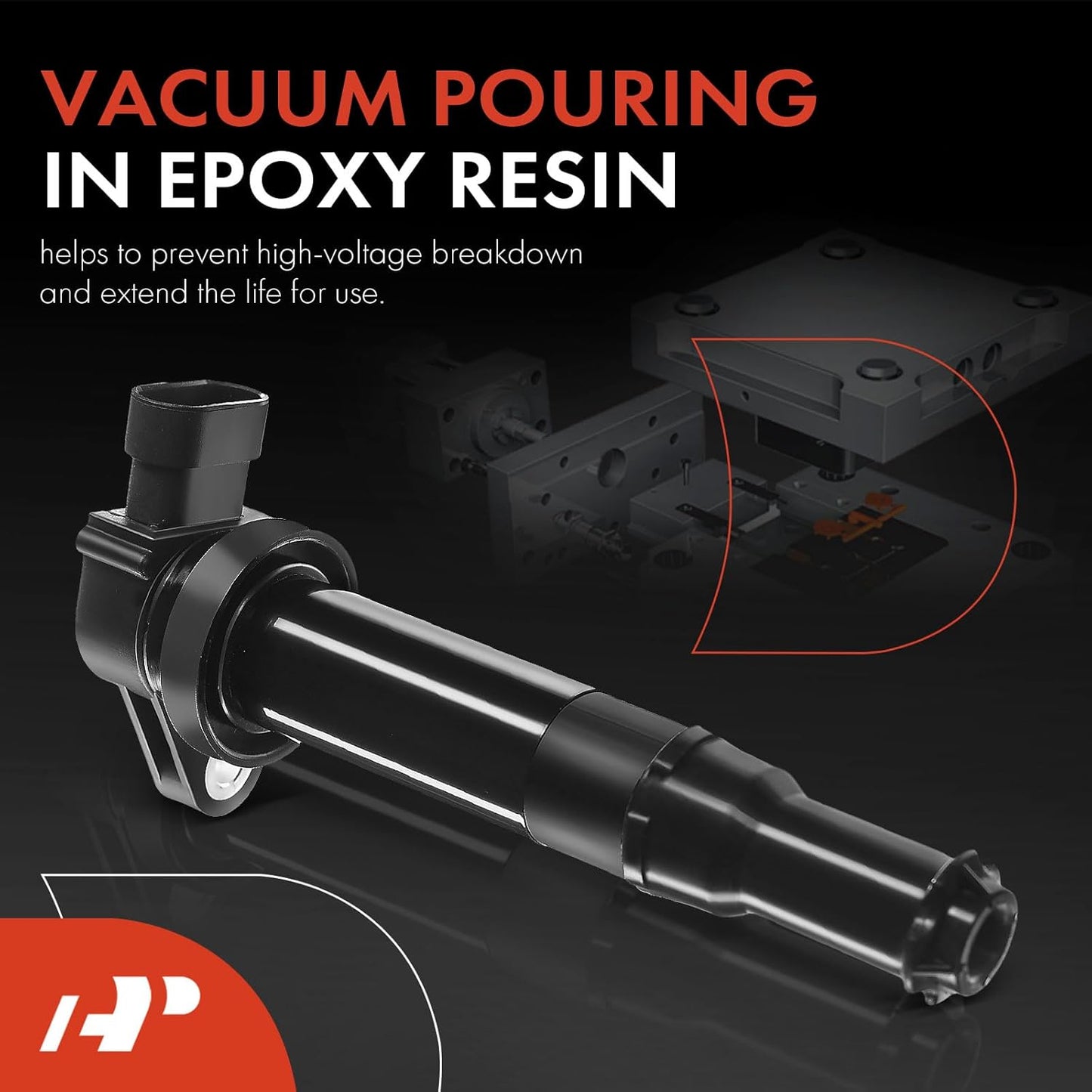 A-Premium Engine Ignition Coil Pack (3-pins) Compatible with Kia Optima 2006 & Hyundai Santa Fe 2007 2008 2009, V6 2.7L