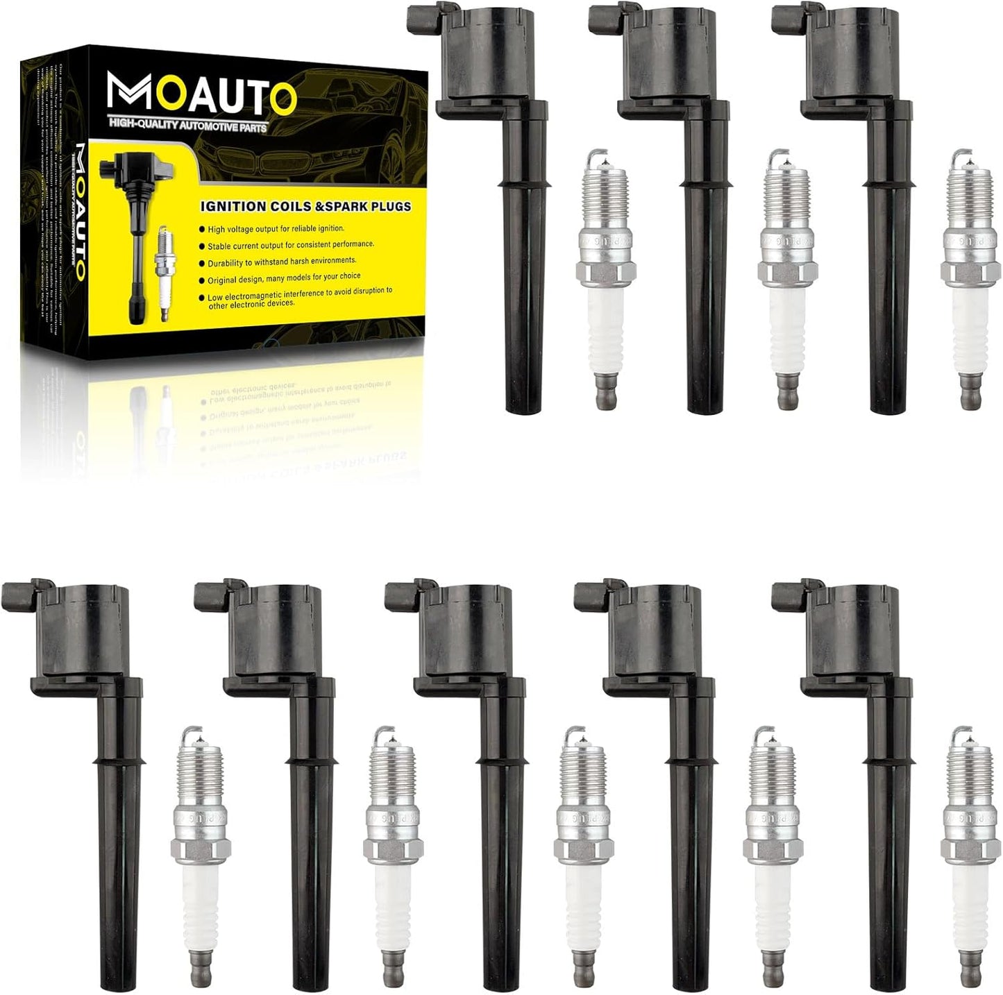 Set of 6 Ignition Coils Pack UF750 12138643360 & 6 PCS Iridium Spark Plugs Compatible with BMW 340i GT 540i X3 740i 640i xDrive M240i X4 Mini Cooper Clubman - 1.5L 3.0L L3 L6