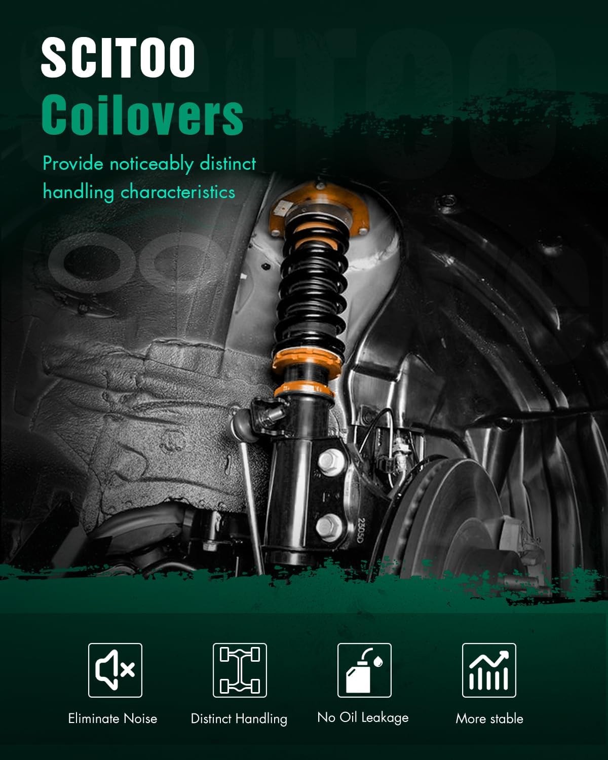 Coilovers Struts fit for Acura for TSX 2009-2014,for Honda for Accord 2008-2012 Adjustable Height Coil Spring Shock SCITOO Suspension Assembly Struts Kit