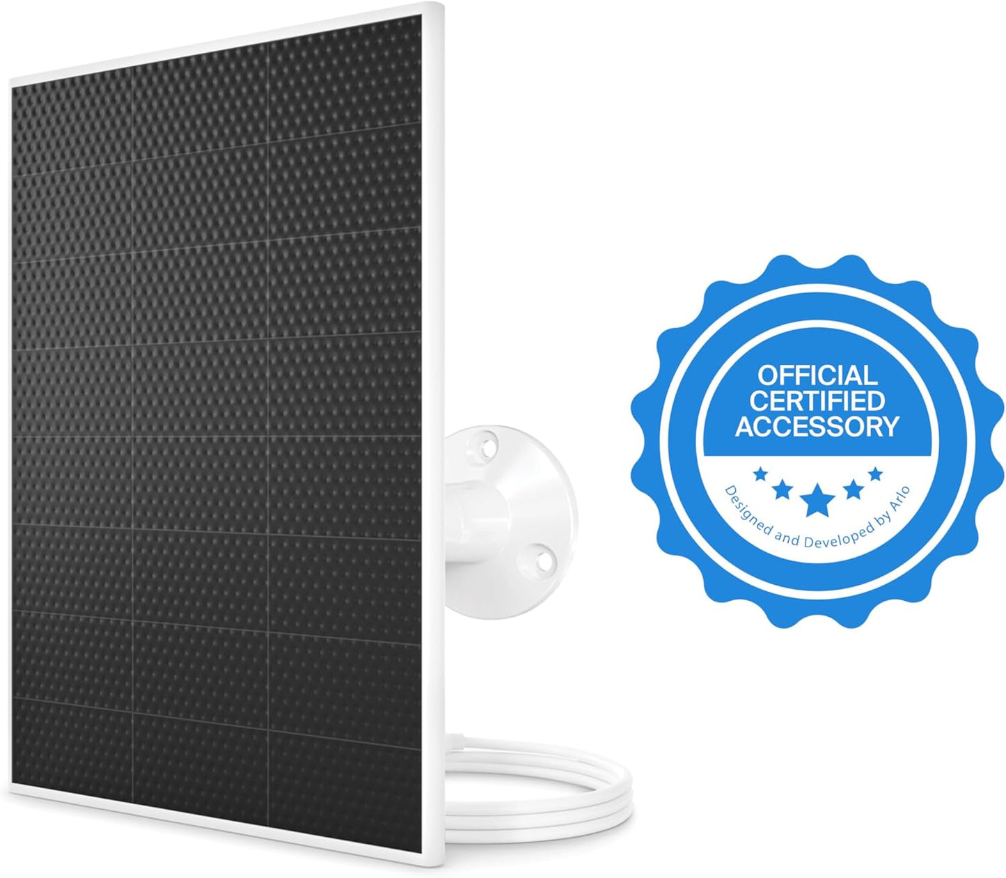 Arlo Solar Panel Charger (White), Arlo Certified Accessory, Weather Resistant, Easy Install (2025 Released), Works with: Essential Series, Go 2, Pro 3/4/5S/6/6 XL, Ultra Series, Wireless Floodlights