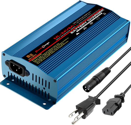 24V 8Amp Battery Charger, Automatic Smart Lead-Acid Battery Trickle Charger Maintainer with XLR Connector for Wheelchair, Sealed AGM Battery,Car Boat,Lawn Mower