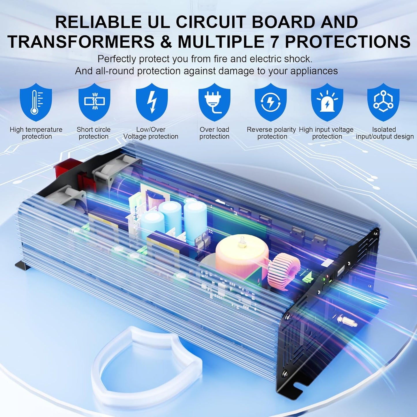 2000 Watt Pure Sine Wave Inverter, 12V DC to 120V AC Converter for RV Truck Off-Grid Solar Home Power Inverter with 3 AC Outlet, 5V 2.4A USB, Remote Control Compatible with Lithium Battery by LEESKY