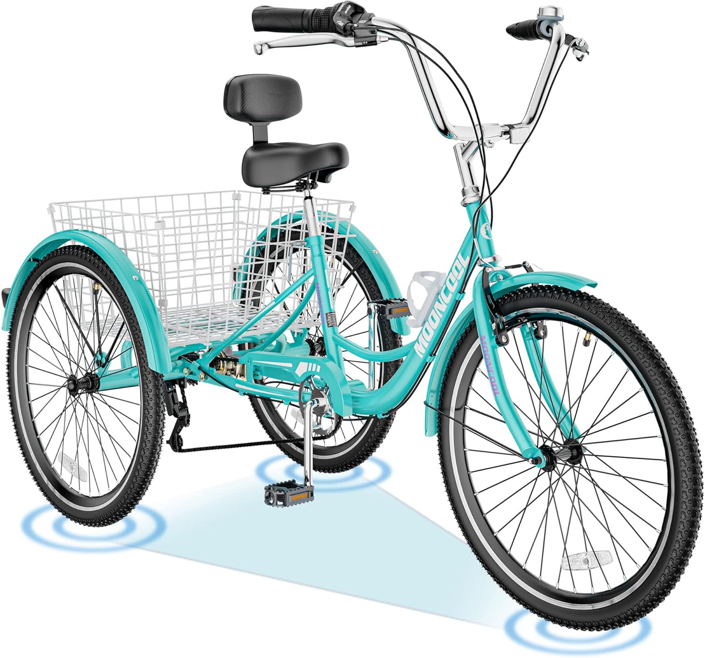 ABORON Adults Tricycle, 3 Wheels Bike for Adult, Tricycle for Adults, Double-Wall Wheel Rims, Tricycle for Women Men Exercise Outdoor Sports