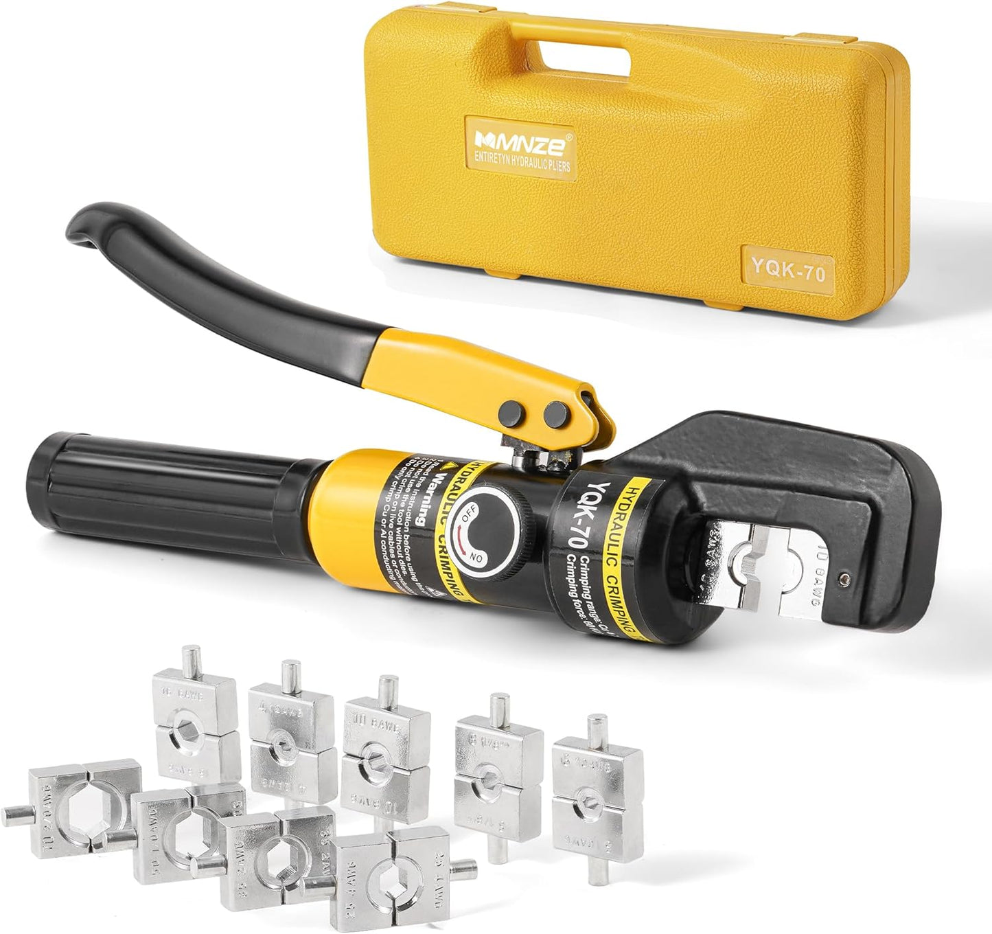 20 Ton Hydraulic Cable Lug Crimper Pliers 6 AWG to 1000 MCM Hand Operated Hydraulic Crimping Tool Kit Wire Terminal Lug Battery Crimping Crimper with 13 Dies