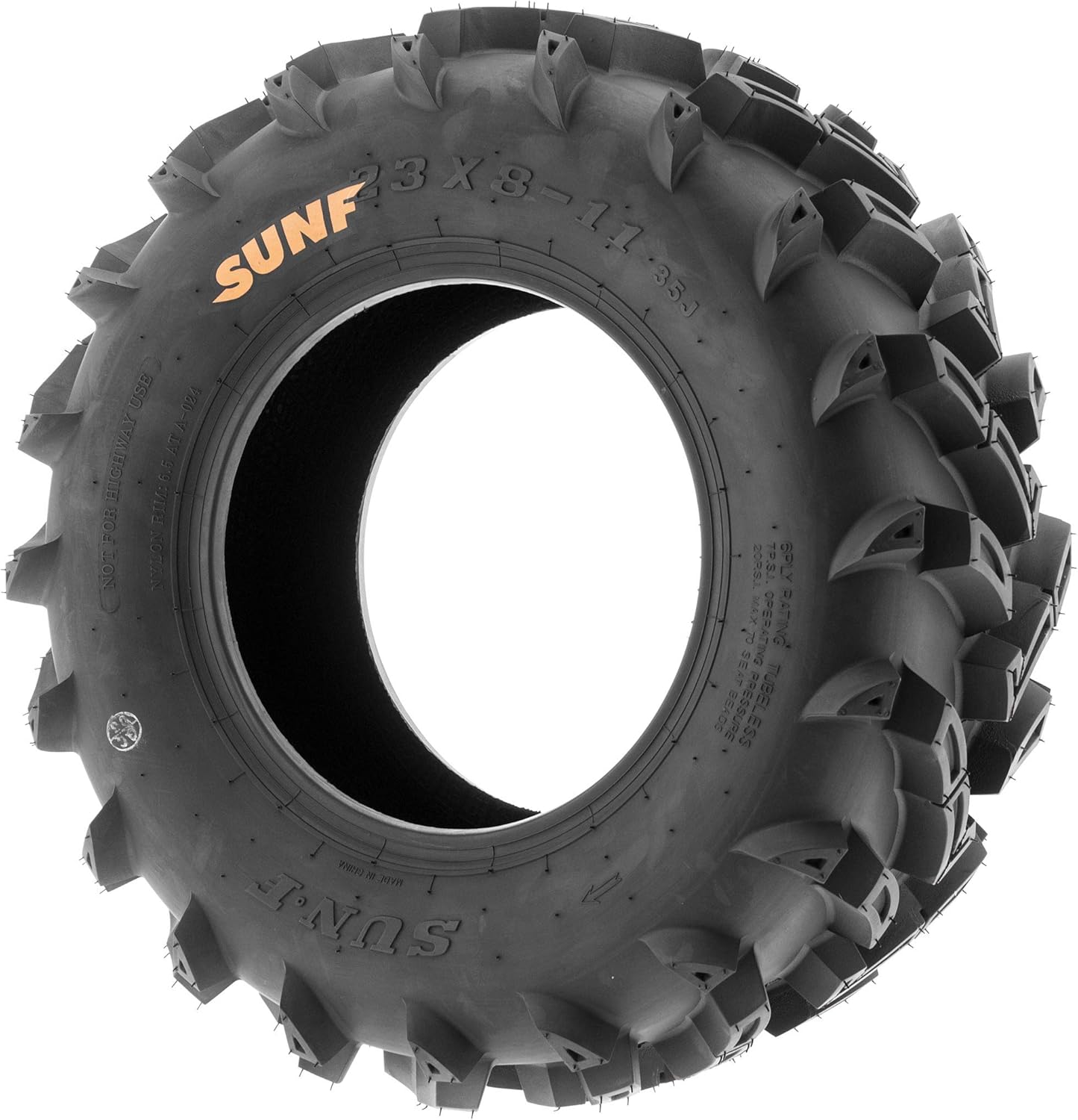 Set of 2 SunF A024 23x8-11 ATV UTV Mud/Trail Tires, 6-PR, Deep Directional Tread
