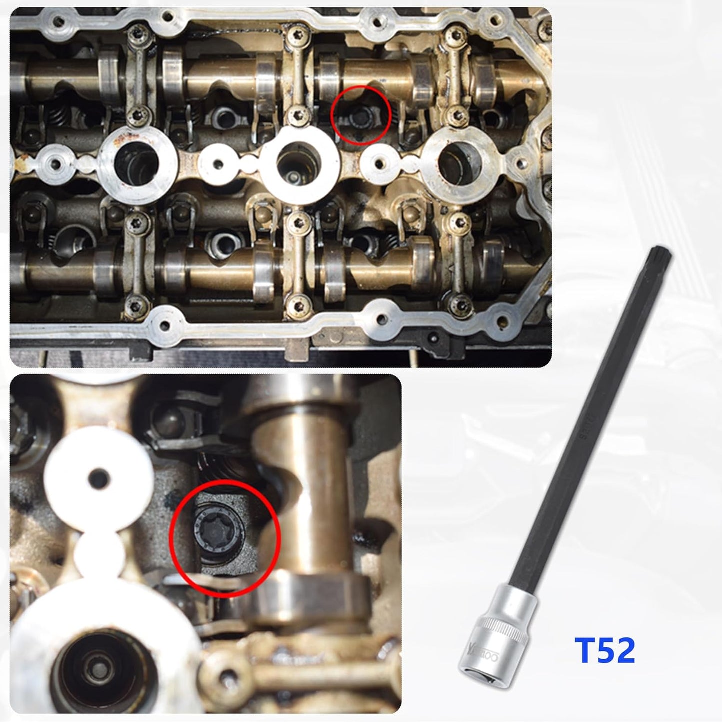 Camshaft Alignment Locking Timing Tool Kit, Compatible with Audi VW 2.0 FSI/TFSi Petrol Engine T10252 T10115 T10020 with T52 T40080 Socket